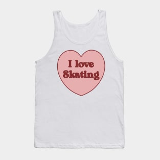 I love skating heart aesthetic dollette coquette pink red Tank Top